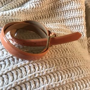 J. Crew patent leather peach skinny belt Sz. S.